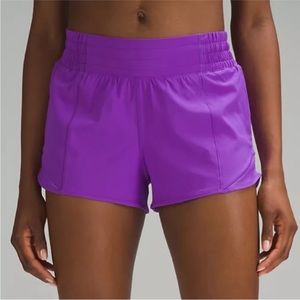 Lululemon Limited Edition Atomic Purple Hotty Hot High Rise Shorts 2.5”